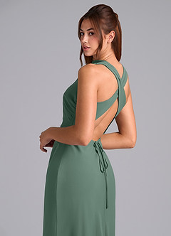 Azazie Evadne Brautjungfernkleider Etui Plissee Chiffon Kleid Seemoos image7