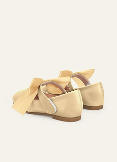 front Satin Bow Mary Jane Girls' Flat Shoes