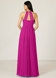Azazie Sarah Jurken voor bruidsmeisjes Jurk van Chiffon met rijk Geplooid Fuchsia image2