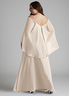 Azazie Cienna Bridesmaid Dresses White Alabaster A-Line Long Sleeve Chiffon Dress image8