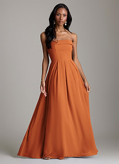 Azazie Lucienne Bridesmaid Dresses Cinnamon A-Line Strapless Chiffon Convertible Dress image1