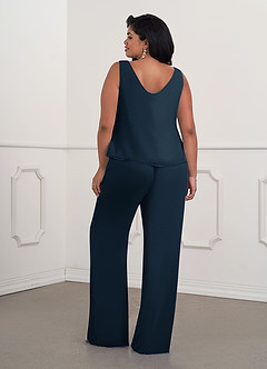 Azazie Maura Mother of the Bride Dresses Dark Navy Jumpsuit/Pantsuit Sequins Chiffon Dress image12