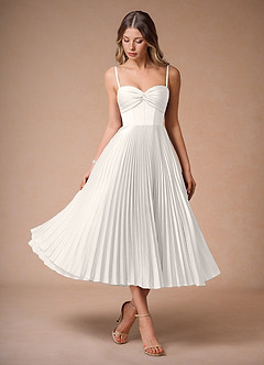 Léna White Pleated Midi Dress image5