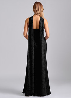 Azazie Kinsley Suknie dla druhen Syrena Pofałdowany Kwiatowe wypalenie Do ziemi Sukienka image2