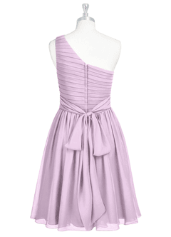 Azazie Katrina Bridesmaid Dresses Frosted Lilac A-Line One Shoulder Chiffon Dress image7
