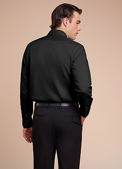front Jermyn Noir Chemise habillée 100 % coton, infroissable