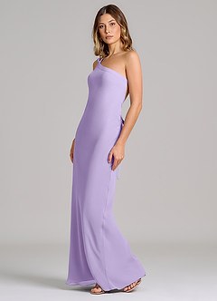 Azazie Monroe Jurken voor bruidsmeisjes Jurk van Chiffon met Kolom One-Shoulder Lila image4