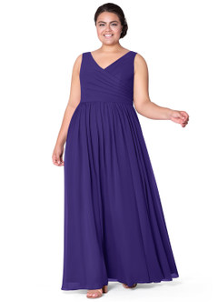Azazie Keyla Bridesmaid Dresses Regency A-Line V-Neck Pleated Chiffon Dress image31