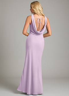 Azazie Rylina Bridesmaid Dresses Frosted Lilac Mermaid Pleated Chiffon Dress image6
