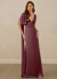 Christian Siriano Bridal for Azazie 1011 Bridesmaid Dresses Sangria Mermaid Bow Stretch Satin Dress image5