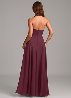 Azazie Elizabeth Abiti da Damigella Abito A-Line in Chiffon Plissettato Cabernet image2