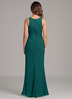 Azazie Allettie Robes de demoiselle d'honneur Robe Sirène en Mousseline de soie Paon image2