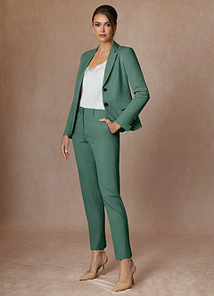 front Whitney Eucalyptus Structured Stretch Blazer
