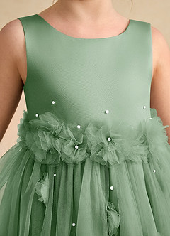Azazie Lux Flower Girl Klänningar Klänning A-Line i Tyll Pärlstav image7