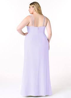 Azazie Leo Bridesmaid Dresses Lilac Mermaid V-Neck Pleated Chiffon Dress image8