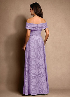 Azazie New Britain 신부의 어머니 드레스 A라인 주름진 플로럴 번아웃 플로어 길이 드레스 image3