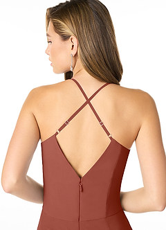 Azazie Carolina Bridesmaid Dresses Auburn Mermaid Ruched Chiffon Dress image5