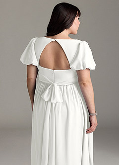 Azazie Madisynn Brudepigekjoler til gravide Sløjfe Chiffon Gulv-længde Kjole image10