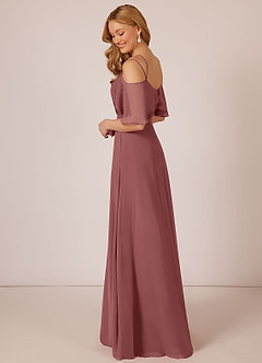 Azazie Adele Vente Finale Robe A-ligne en Mousseline de soie Rayé Agave image5