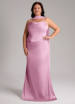 Azazie Sorrel Bridesmaid Dresses Candy Pink Mermaid Strapless Stretch Satin Convertible Dress image1