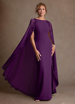 Azazie Artemisia Mère de la mariée Robes Robe Fourreau en Mousseline de soie Dentelle Grain De Raisin image5