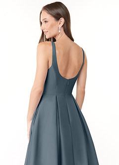 Azazie Neve Robes de demoiselle d'honneur Robe Princesse en Satin extensible avec poches Violet Crépusculaire image6