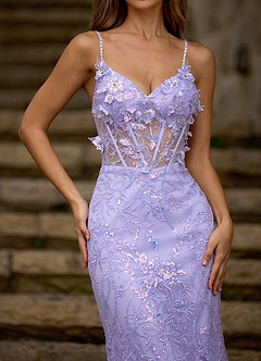Blazing Purple Glitter Prom Dress image4