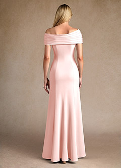 Azazie Pierce Mother of the Bride Dresses Blushing Pink Mermaid Pleated Stretch Crepe Dress image3
