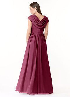 Azazie Organa Bridesmaid Dresses Mulberry A-Line Pleated Chiffon Dress image2