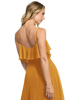 Azazie Jean Abiti da Damigella Abito Convertibile A-Line in Chiffon Caramello image5