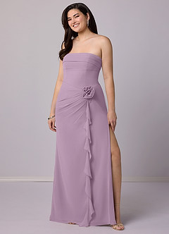 Barbie ♥ Azazie Bridesmaid Dresses Wisteria Sheath Strapless Chiffon Convertible Dress image10