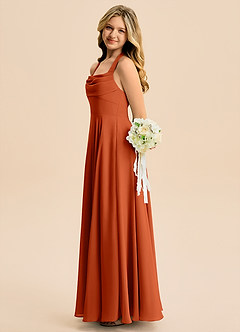 Azazie Kady Junior Burnt Orange A-Line Sweetheart Neckline Chiffon Dress image5