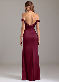 Azazie Callie Robes de demoiselle d'honneur Robe Trapèze Convertible en Satin extensible Rayé Mûre image7