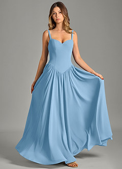 Azazie Evadina Suknie dla druhen Linia A Gorset Szyfon Do ziemi Sukienka image1