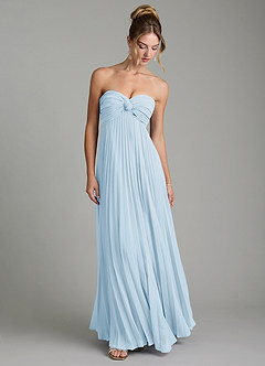 Azazie Tempest Vestidos de damas de honor Vestido Azul Cielo de Gasa de Imperio Convertible con Corsé image3