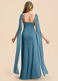Azazie Chelsea Junior Bermuda Sheath Pleated Stretch Satin Dress image2
