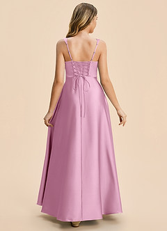 Azazie Azaria Junior A-Linie Plissee Stretch-Satin Kleid Bonbonrosa image2