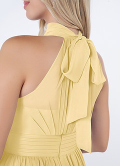 Azazie Iman Robes de demoiselle d'honneur Robe Trapèze en Mousseline de soie Ligne A froncée Beurre image7