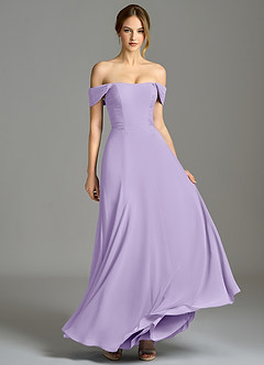 Azazie Oasis Bridesmaid Dresses Lilac A-Line with Pockets Chiffon Dress image4