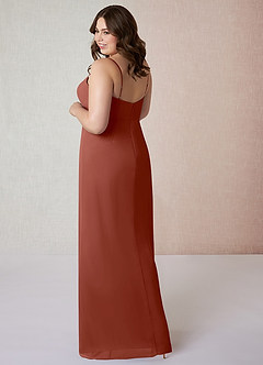Azazie Tayla Final Sale Auburn Sheath Chiffon Dress image9