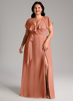 Azazie Lainey Vestidos de madrinha de casamento Vestido VAMOS de Chiffon de Linha A com com bolsos image10