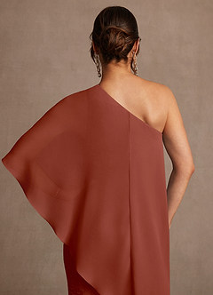 Azazie Wilma Mother of the Bride Dresses Auburn Sheath One Shoulder Floral Burnout Dress image7