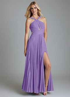 Azazie Hosanna Brautjungfernkleider A-Linie Plissee Chiffon Kleid Tahiti image1