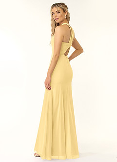 Azazie Rue Bridesmaid Dresses Butter A-Line Halter Chiffon Dress image4