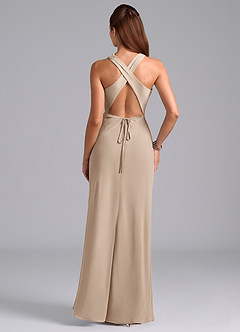Azazie Evadne Brautjungfernkleider A-Linie Plissee Chiffon Kleid Taupe image7