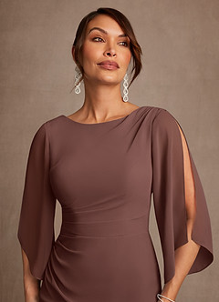 Azazie Anaheim vestidos de madre de la novia Vestido de Expresado de Gasa de Corte en A con Plisado image4