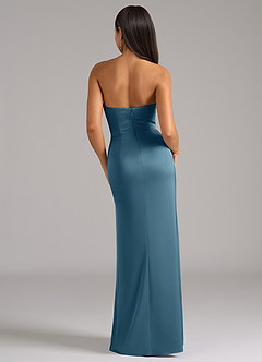 Azazie Marla Bridesmaid Dresses Bermuda Sheath Strapless Stretch Satin Convertible Dress image6