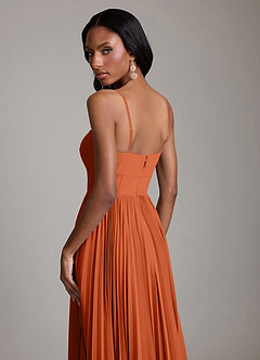 Azazie Akiko Bridesmaid Dresses Burnt Orange A-Line Sweetheart Neckline Chiffon Dress image6