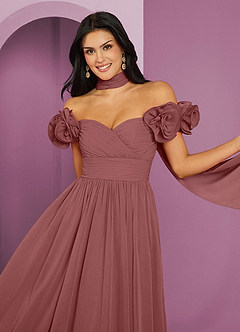 Barbie ♥ Azazie Bridesmaid Dresses Amethyst A-Line Off the Shoulder Chiffon Convertible Dress image16