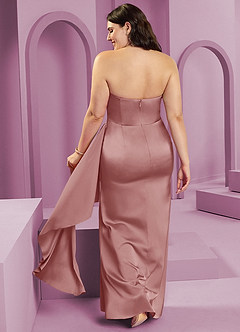 Barbie ♥ Azazie Bridesmaid Dresses Dusty Rose Sheath Strapless Stretch Satin Convertible Dress image10